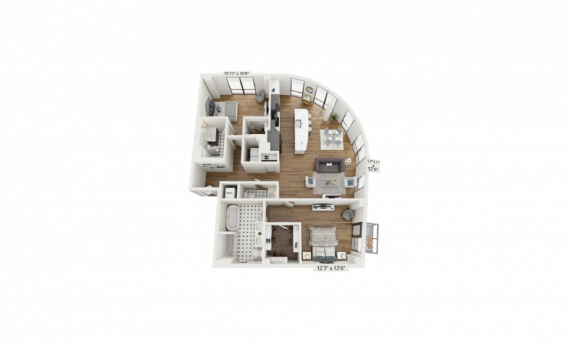 PH-B10 - 2 bedroom floorplan layout with 2.5 baths and 1483 square feet.